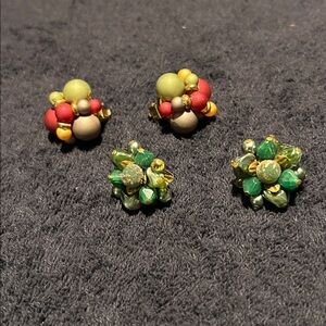 Earrings. Vintage 1970’s clip on earrings. 2 Sets.